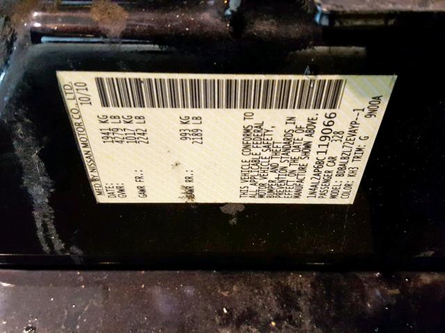 1N4AL2AP6BC119066 - 2011 NISSAN ALTIMA BAS BLACK photo 10