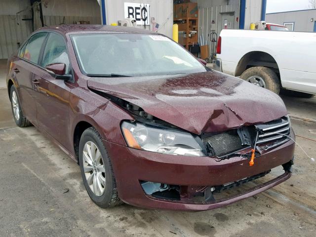 1VWAH7A33CC027661 - 2012 VOLKSWAGEN PASSAT S MAROON photo 1