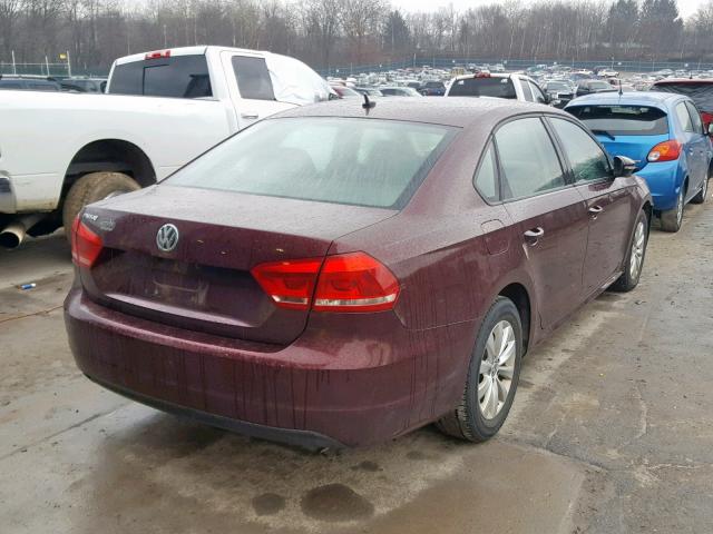 1VWAH7A33CC027661 - 2012 VOLKSWAGEN PASSAT S MAROON photo 4