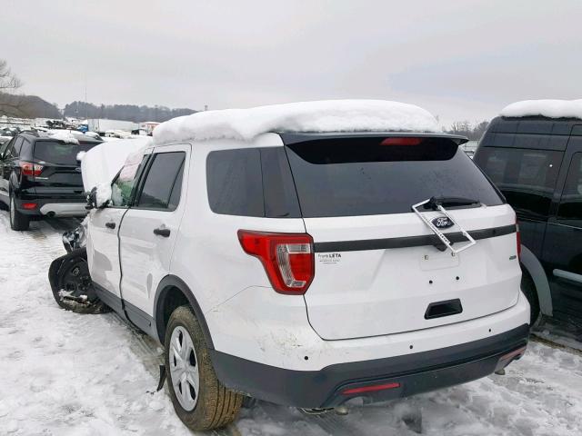 1FM5K8AR9HGA36120 - 2017 FORD EXPLORER P WHITE photo 3