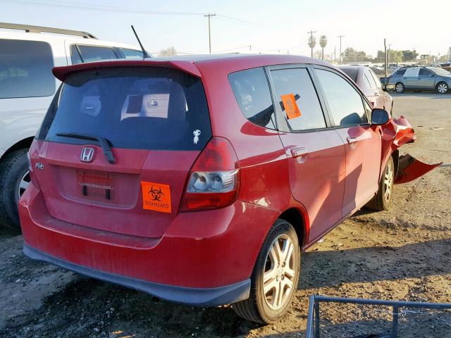 JHMGD38637S023511 - 2007 HONDA FIT S 红色 照片 4