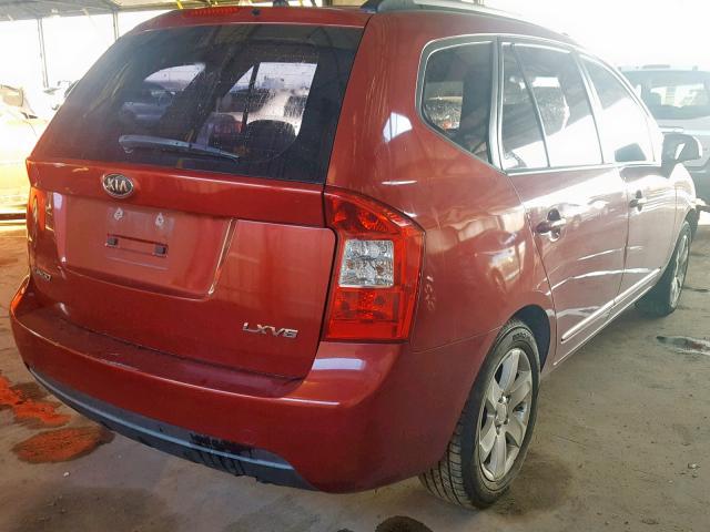 KNAFG526687153082 - 2008 KIA RONDO LX RED photo 4