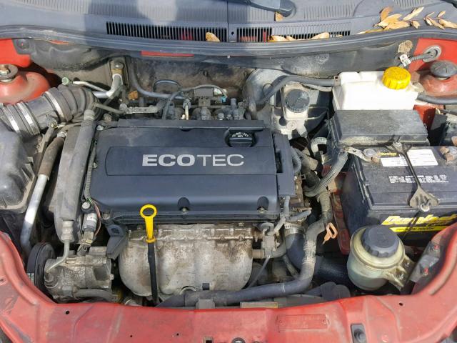 KL1TD66E29B606190 - 2009 CHEVROLET AVEO LS RED photo 7