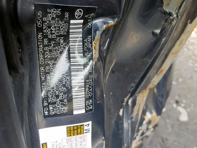 JTKDE177250062947 - 2005 TOYOTA SCION TC ლურჯი ფოტო 10