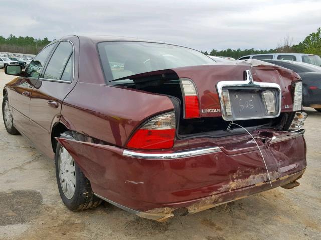 1LNHM86S14Y657505 - 2004 LINCOLN LS برغندي صورة 3