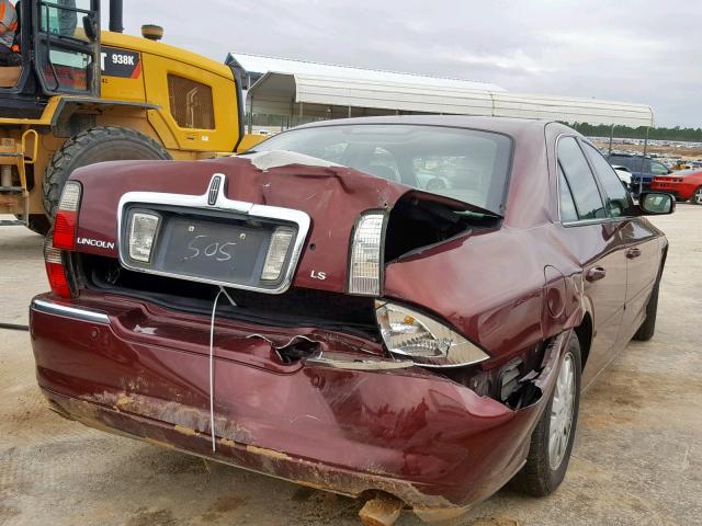 1LNHM86S14Y657505 - 2004 LINCOLN LS برغندي صورة 4