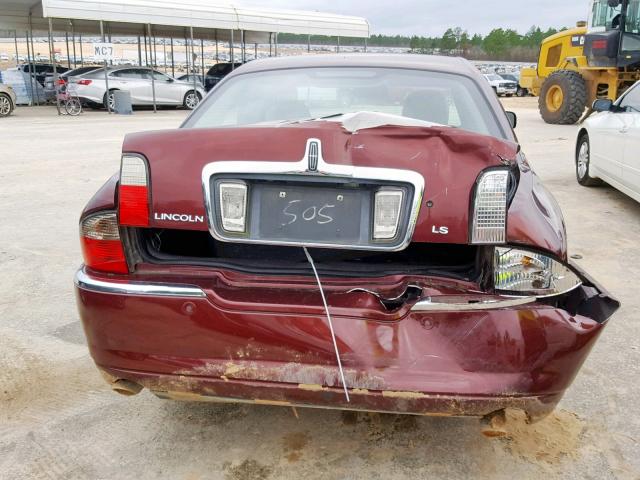 1LNHM86S14Y657505 - 2004 LINCOLN LS برغندي صورة 9