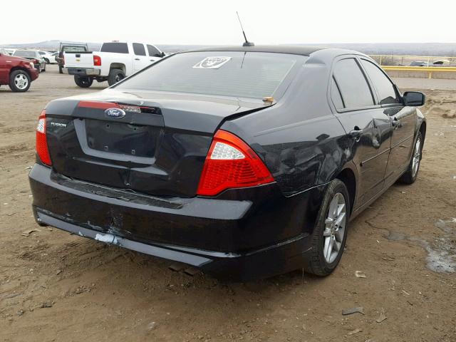 3FAHP0GA9AR102109 - 2010 FORD FUSION S BLACK photo 4