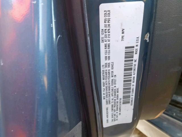 4S4BP61C157357763 - 2005 SUBARU LEGACY OUT BLUE photo 10