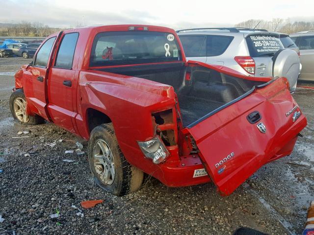 1D7RE3GK9BS522981 - 2011 DODGE DAKOTA SLT RED photo 3