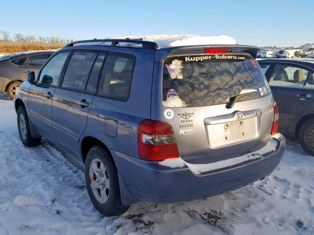 JTEGD21A070156390 - 2007 TOYOTA HIGHLANDER BLUE photo 3