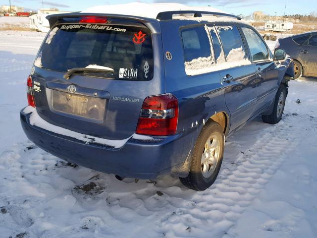 JTEGD21A070156390 - 2007 TOYOTA HIGHLANDER BLUE photo 4