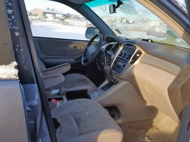 JTEGD21A070156390 - 2007 TOYOTA HIGHLANDER BLUE photo 5