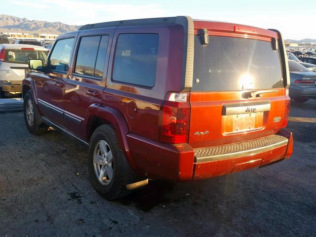 1J8HG48K07C566219 - 2007 JEEP COMMANDER BURGUNDY photo 3