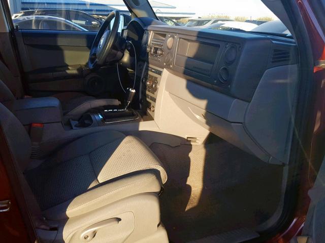 1J8HG48K07C566219 - 2007 JEEP COMMANDER BURGUNDY photo 5