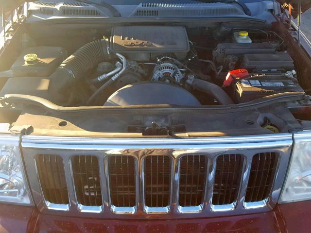 1J8HG48K07C566219 - 2007 JEEP COMMANDER BURGUNDY photo 7
