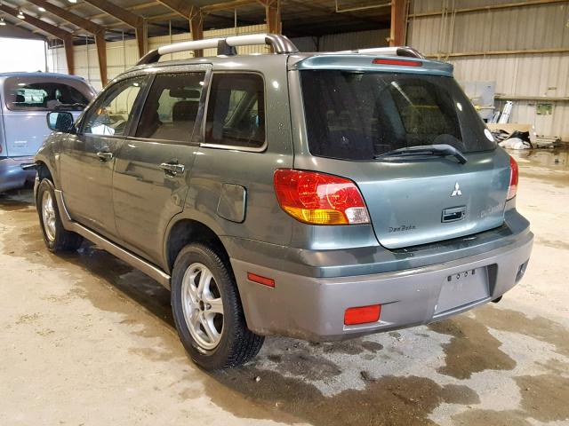 JA4LX31F44U044203 - 2004 MITSUBISHI OUTLANDER GREEN photo 3