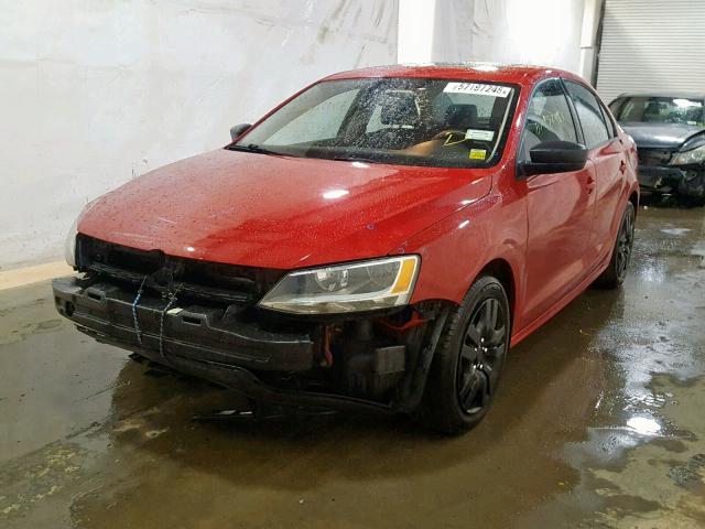 3VW2K7AJ6DM253679 - 2013 VOLKSWAGEN JETTA BASE Կարմիր լուսանկար 2