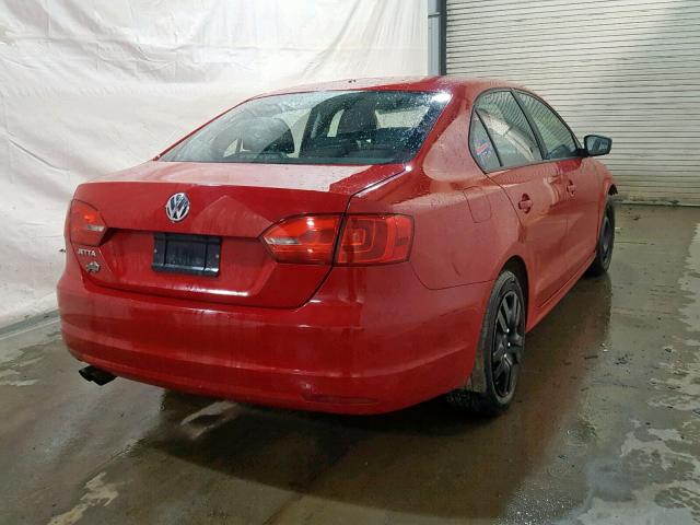 3VW2K7AJ6DM253679 - 2013 VOLKSWAGEN JETTA BASE Կարմիր լուսանկար 4