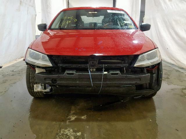 3VW2K7AJ6DM253679 - 2013 VOLKSWAGEN JETTA BASE Կարմիր լուսանկար 9