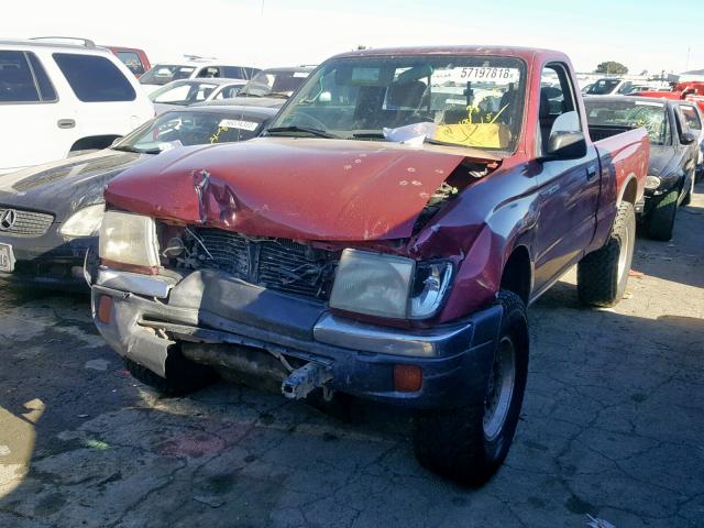 4TAPM62N6XZ524320 - 1999 TOYOTA TACOMA RED photo 2