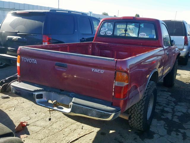 4TAPM62N6XZ524320 - 1999 TOYOTA TACOMA RED photo 4