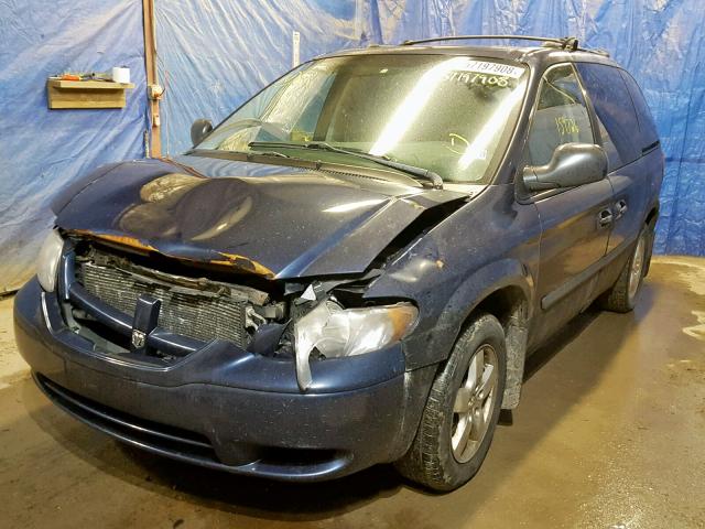 1D4GP45R75B193299 - 2005 DODGE CARAVAN SX BLUE photo 2