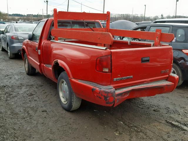 1GTCS14W628196980 - 2002 GMC SONOMA RED photo 3