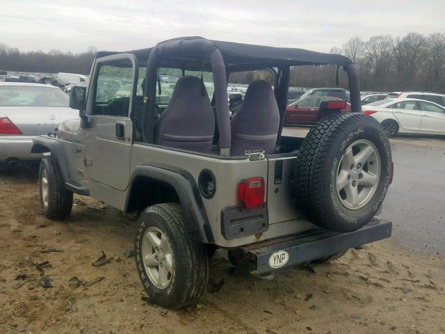 1J4FA49S52P725505 - 2002 JEEP WRANGLER / GRAY photo 3