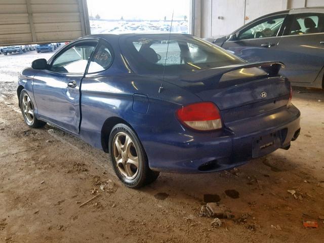 KMHJG25F01U250045 - 2001 HYUNDAI TIBURON BLUE photo 3