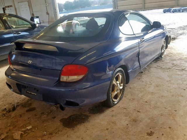 KMHJG25F01U250045 - 2001 HYUNDAI TIBURON BLUE photo 4