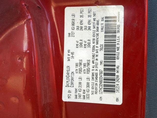 1Z7HC32N86S547667 - 2006 MITSUBISHI RAIDER DUR RED photo 10