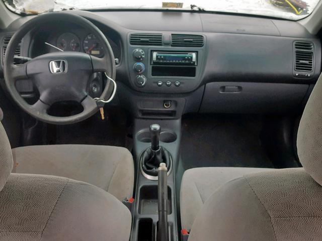 1HGES15162L014656 - 2002 HONDA CIVIC DX SILVER photo 9