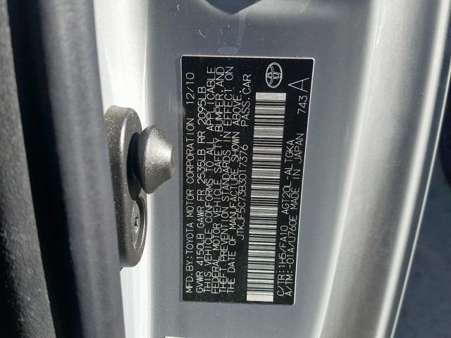 JTKJF5C73B3017376 - 2011 TOYOTA SCION TC Boz foto 10