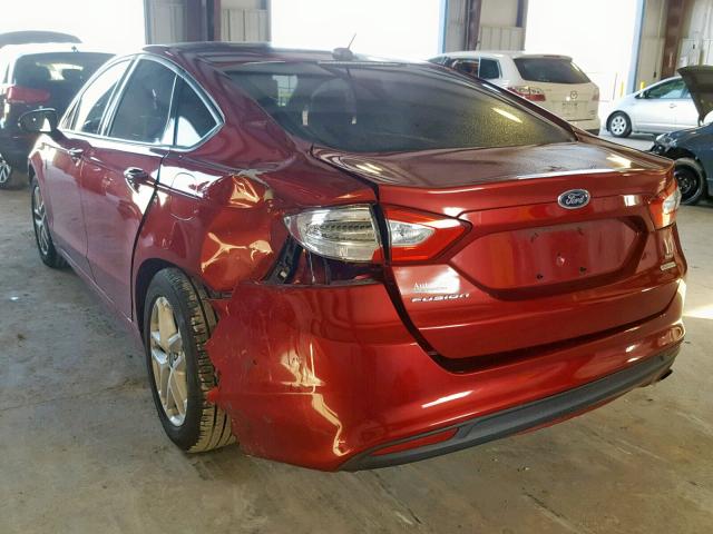 3FA6P0HD2ER184142 - 2014 FORD FUSION SE RED photo 3