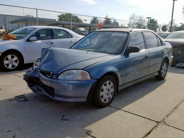 JHMEJ6620WS008710 - 1998 HONDA CIVIC DX BLUE photo 2