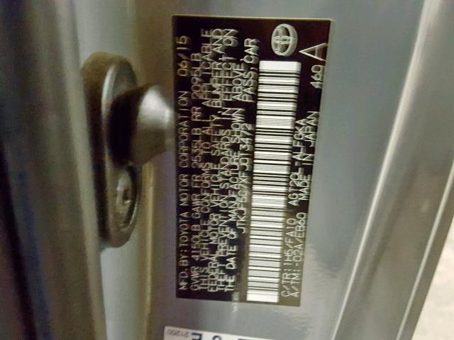 JTKJF5C7XFJ013472 - 2015 TOYOTA SCION TC ნაცრისფერი ფოტო 10