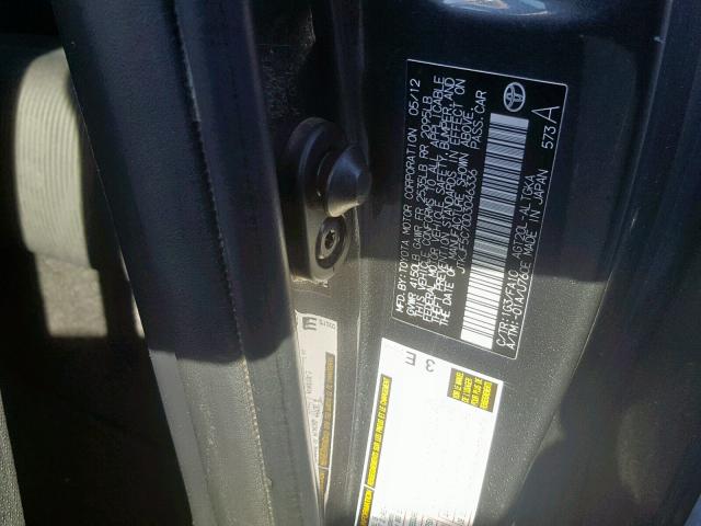 JTKJF5C70D3046336 - 2013 TOYOTA SCION TC ნაცრისფერი ფოტო 10