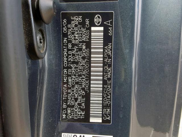 JTKDE177070171555 - 2007 TOYOTA SCION TC 石墨色 照片 10