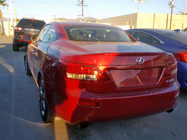 JTHFF2C25B2518046 - 2011 LEXUS IS 250 RED photo 3