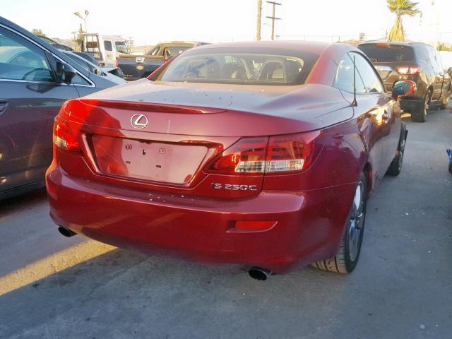 JTHFF2C25B2518046 - 2011 LEXUS IS 250 RED photo 4