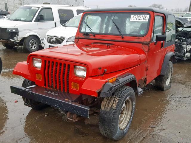 1J4FY29P1PP236537 - 1993 JEEP WRANGLER / RED photo 2