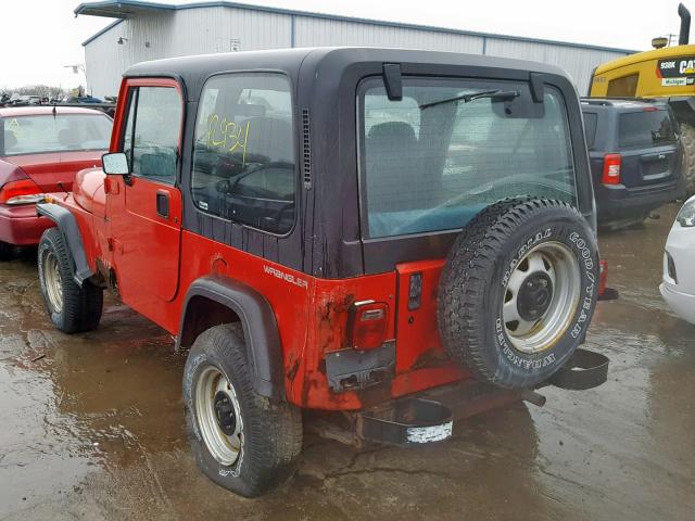 1J4FY29P1PP236537 - 1993 JEEP WRANGLER / RED photo 3