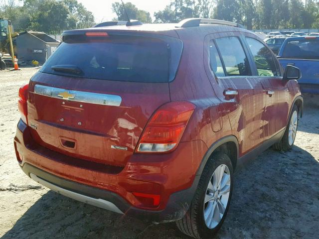 3GNCJMSB2JL154964 - 2018 CHEVROLET TRAX PREMI BURGUNDY photo 4