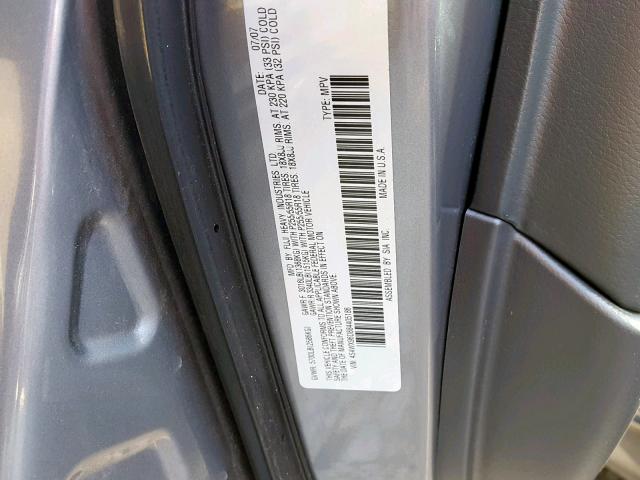 4S4WX96D884405186 - 2008 SUBARU TRIBECA GRAY photo 10