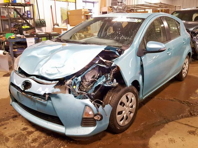 JTDKDTB36E1061568 - 2014 TOYOTA PRIUS C BLUE photo 2