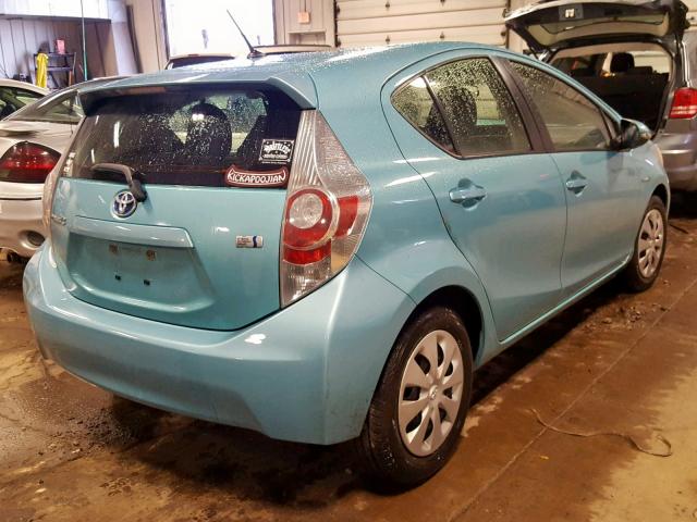 JTDKDTB36E1061568 - 2014 TOYOTA PRIUS C BLUE photo 4