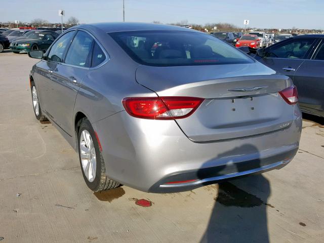 1C3CCCABXGN163892 - 2016 CHRYSLER 200 LIMITE GRAY photo 3