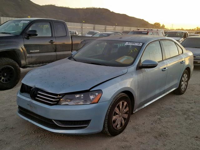 1VWAP7A36CC059149 - 2012 VOLKSWAGEN PASSAT S BLUE photo 2