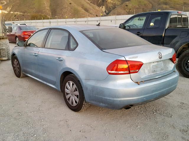 1VWAP7A36CC059149 - 2012 VOLKSWAGEN PASSAT S BLUE photo 3